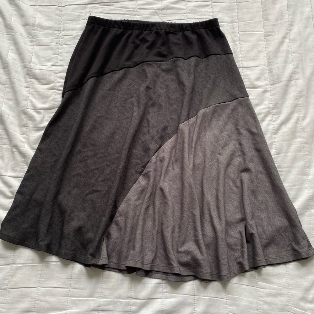 Women's Two-Tone Gray Panel A-Line Skirt